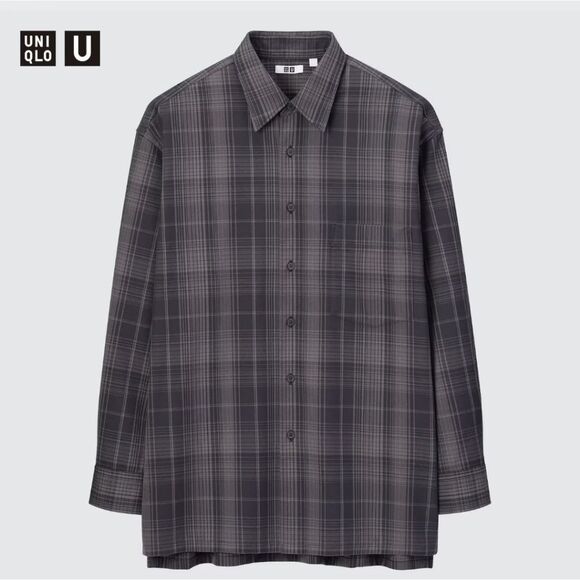 Uniqlo U Heavy Flannel Button Down Shirt Mens XL Oversized Checked Plaid - Picture 10 of 10